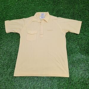 Vintage 90s IZOD MOD Polo Shirt Medium 20x28 Yellow Japan
